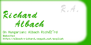 richard albach business card